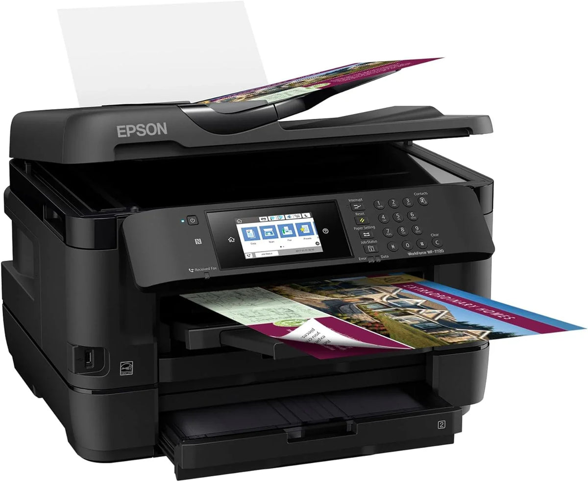 Wireless wide-format color inkjet printer, featuring functions of copying, scanning, faxing, wireless connection and Ethernet.