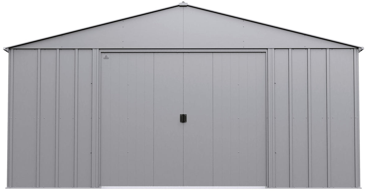 Arrow Classic 14x17-ft Flute Grey Corrosion-Resistant Metal Shed