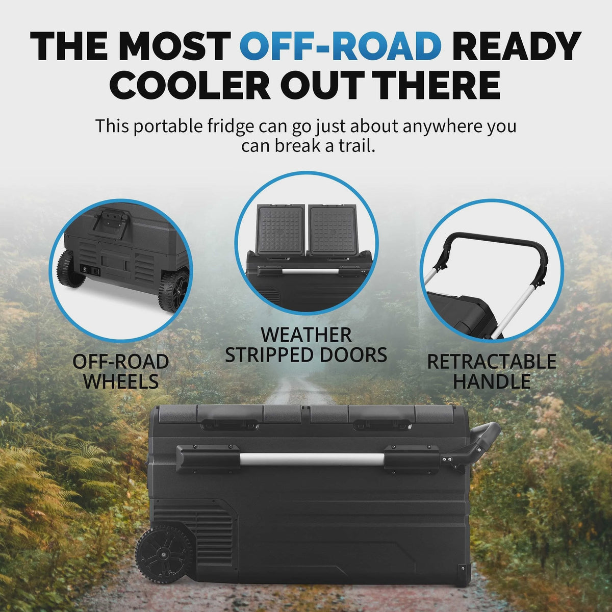 Newair 80 Qt. Portable 12v Electric Cooler with LG Compressor with Fridge and Freezer - NPR080GA00