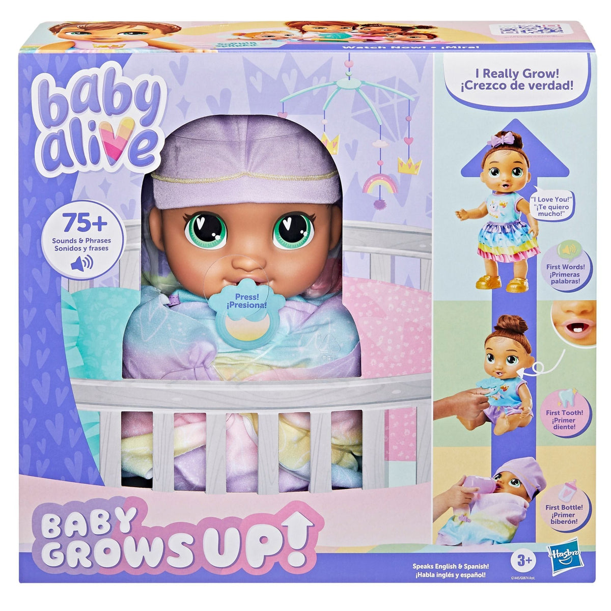 Baby Alive Baby Grows Up Sophia Sparkle Interactive Talking Baby Doll with 75+ Sounds