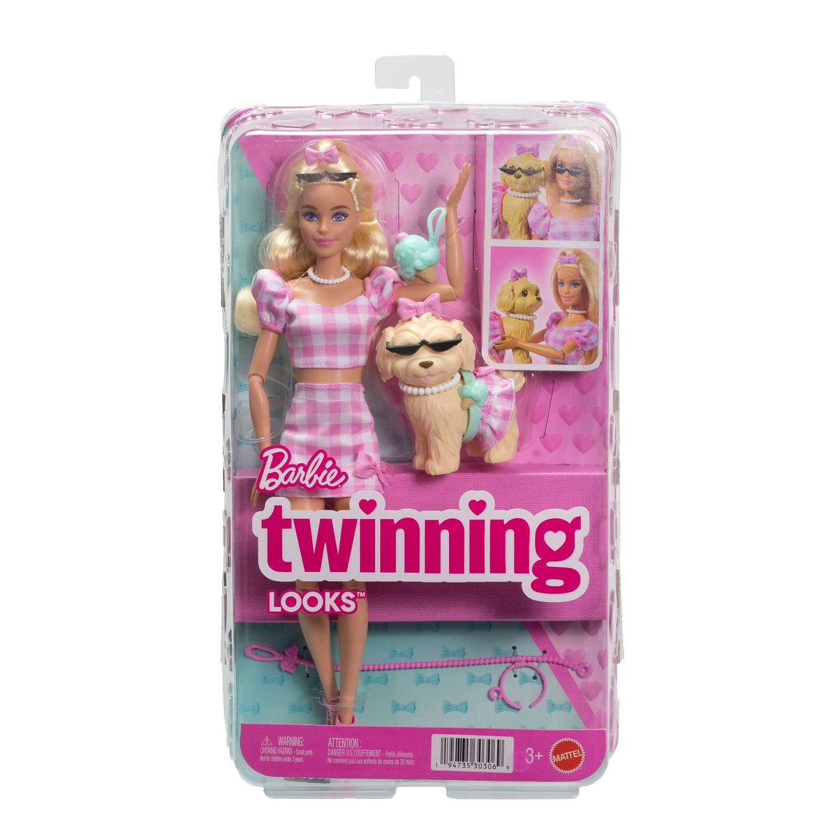 Barbie Twinning Looks Fashion Doll with Pet Dog and Accessories, Various Styles