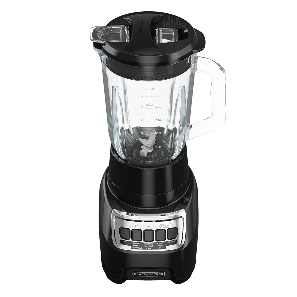 Black & Decker Blender Power Crush 4-Speed Piano Key, Black, 700W