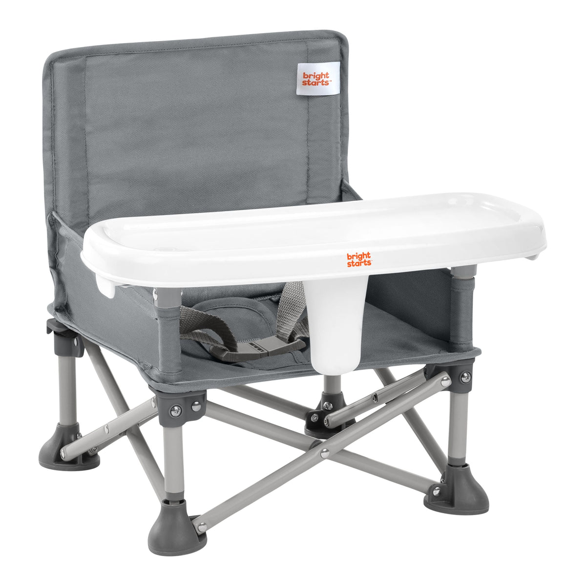 Bright Starts Pop 'N Sit Portable Booster Seat, Grey