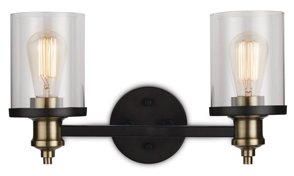 CANVAS Calliet 2-Light Vanity Light, Matte Black/Brass