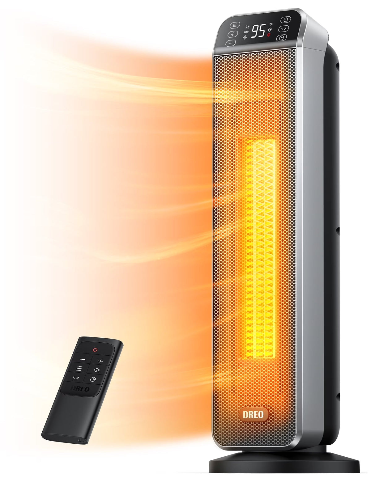 Dreo Space Heater for Inside, Electric Heater for Home with Remote, 24 in 11ft/s Fast Quiet Heating, 3 Modes, Safe Energy Efficient Heaters for...