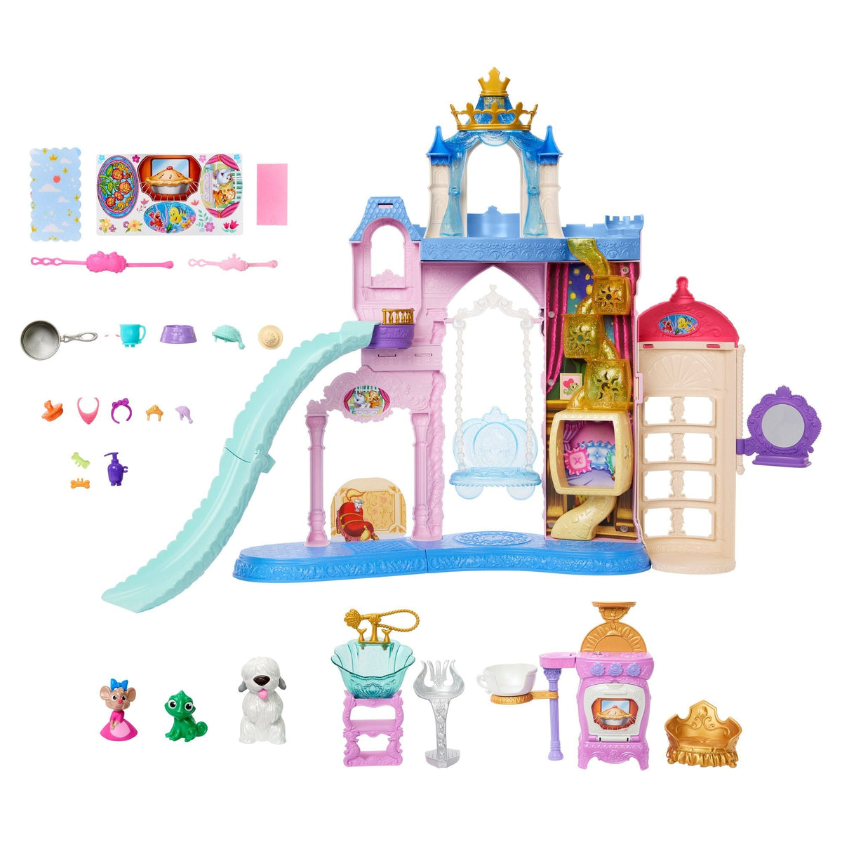 Disney Princess Pet Palace Playset with 3 Animal Figures