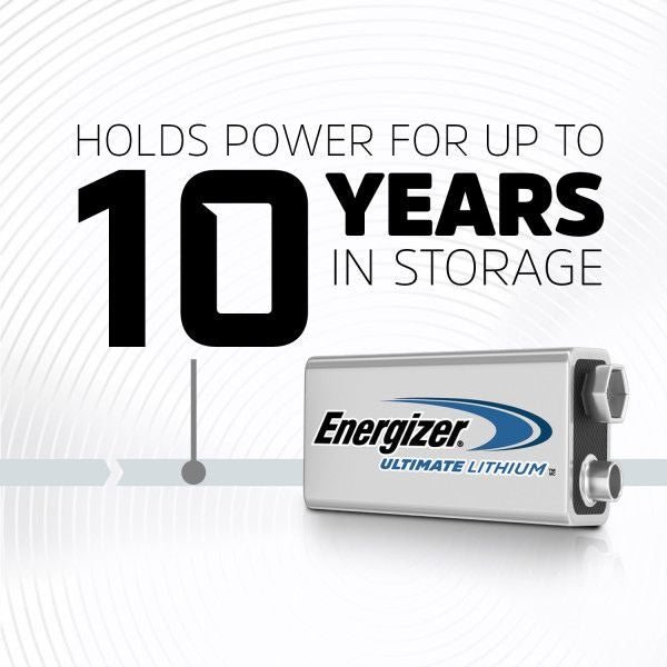 Energizer 2-pk 9V / 9 Volt Lithium Batteries, EZ Turn Lock, PowerSeal