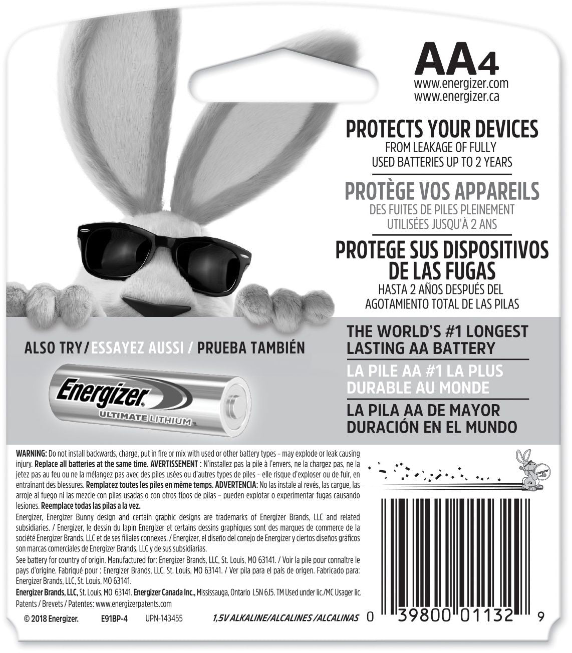 Energizer Max 4-pk AA Alkaline Batteries, Long Lasting, All Purpose