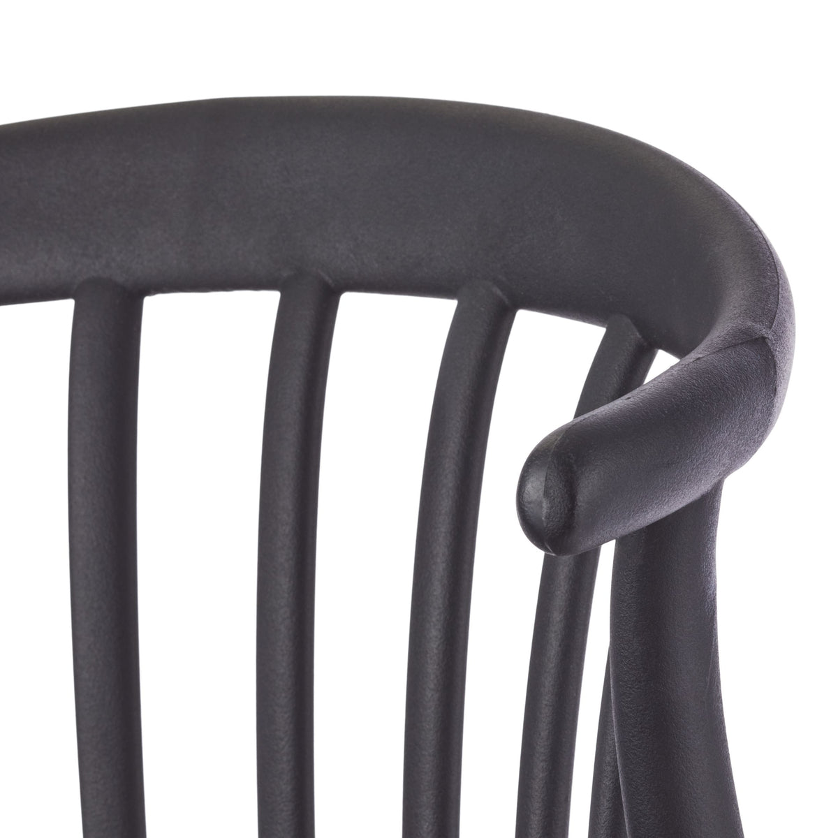 For Living Elevated Plastic Bar Stool with Footrest, Black