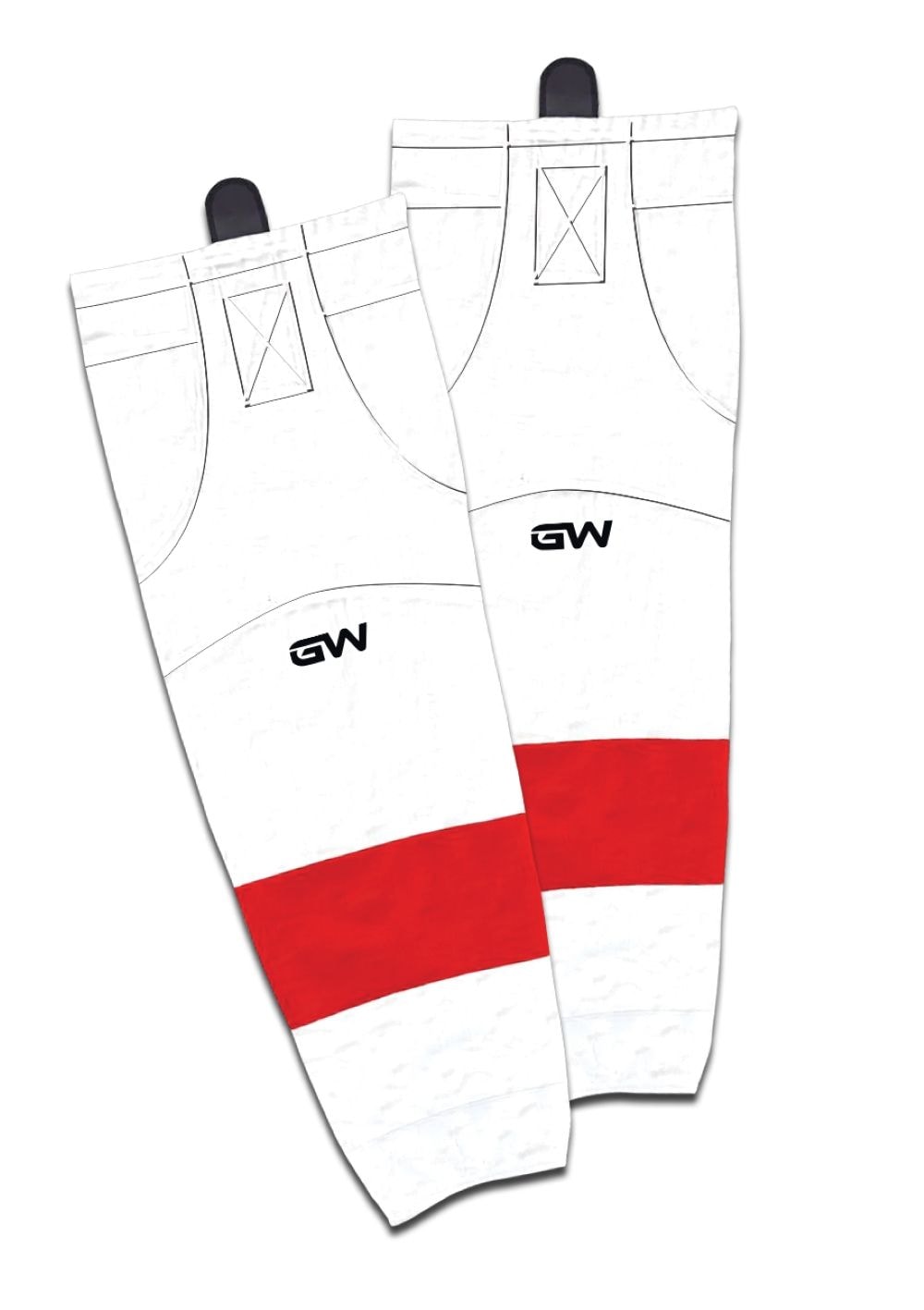 Gamewear 8500 Pro Team Performance Hockey Socks, Detroit Red Wings Away Colours, Assorted Sizes
