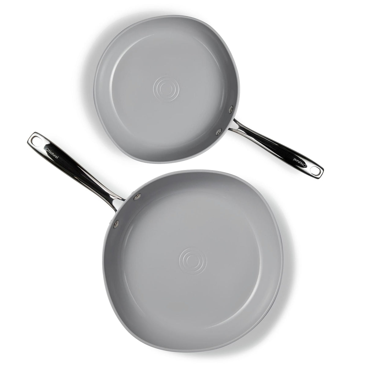 Heritage The Rock O Naturel Ceramic Non-Stick Frying Pan Set, Dishwasher & Oven Safe, Baby Blue, 26-cm & 30-cm, 2-pk