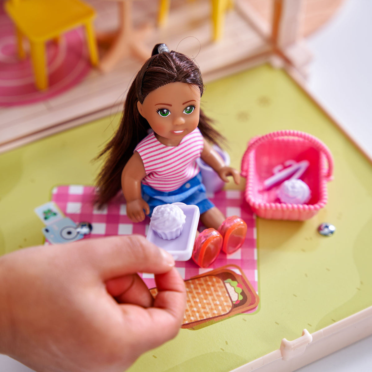 KidKraft Tote-ables Cottage Doll House Playset for Kids, Includes Doll, Ages 3+