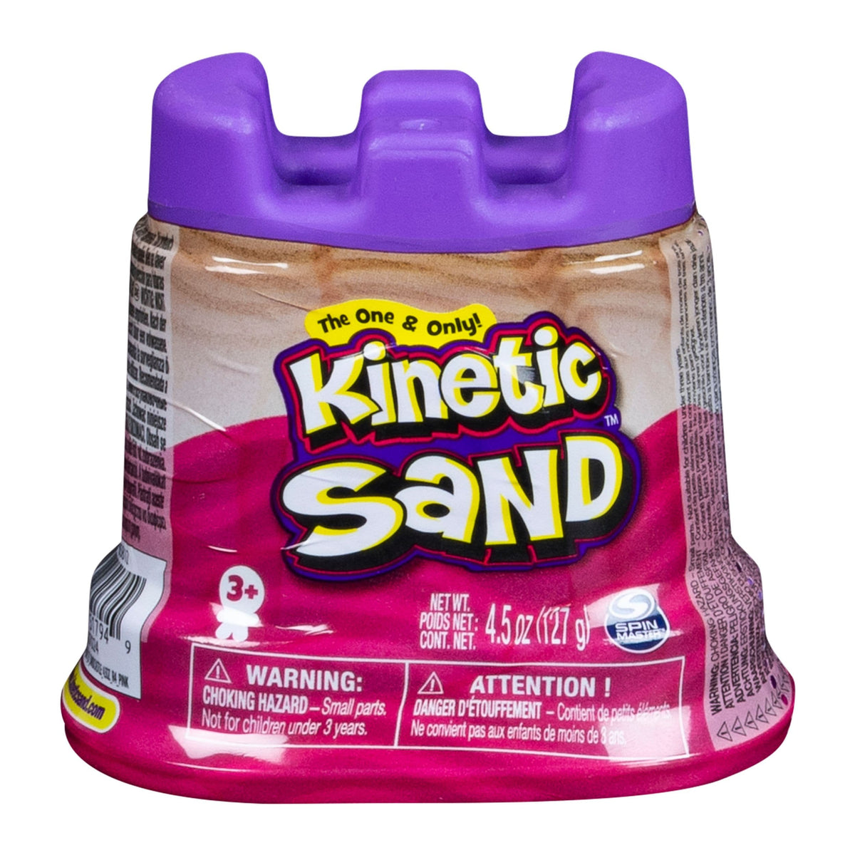 Kinetic Sand Kids Moldable Play Sand & Castle Container, 4.5-oz, Assorted Colours, Ages 3+