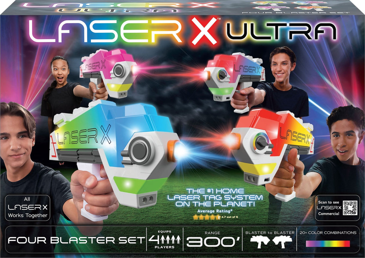 Laser X Ultra 4-Player Toy Blaster Laser Tag Set for Ages 6+