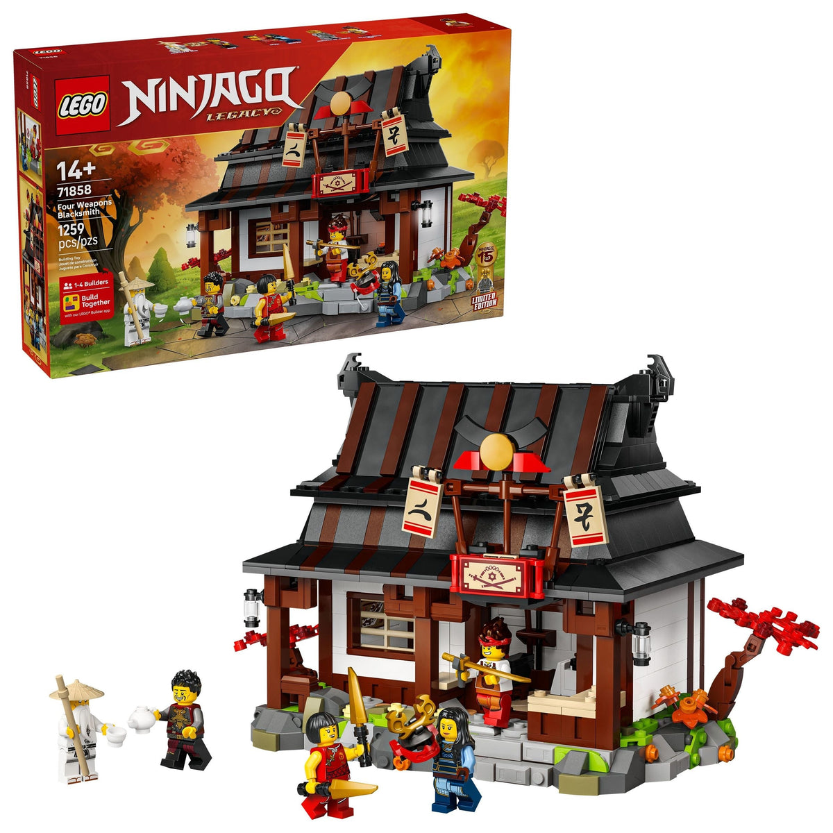 LEGO Ninjago Four Weapons Blacksmith 15th Anniversary - 71858, 1259-pcs, Ages 14+