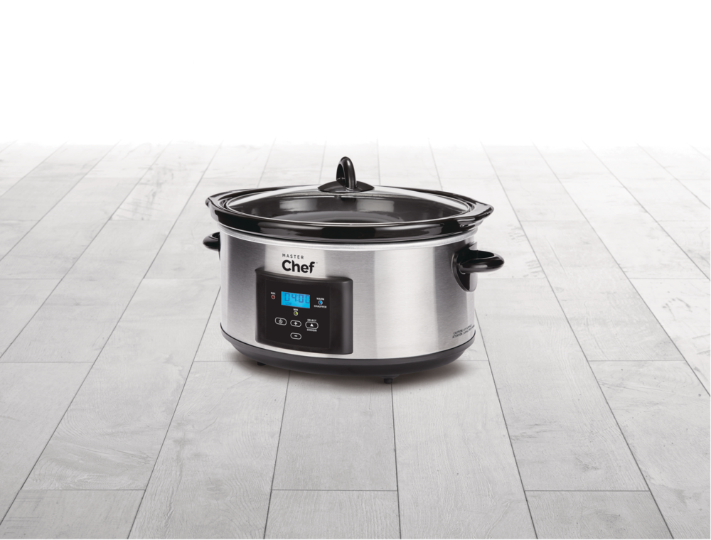 MASTER Chef Digital Programmable Slow Cooker, Stainless Steel, 6qt