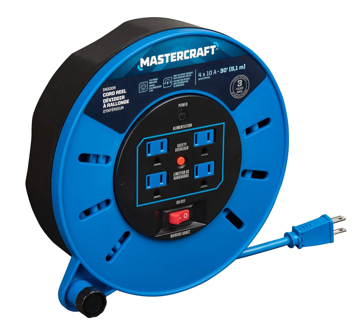 Mastercraft 30-ft 10A Retractable Extension Cord Reel