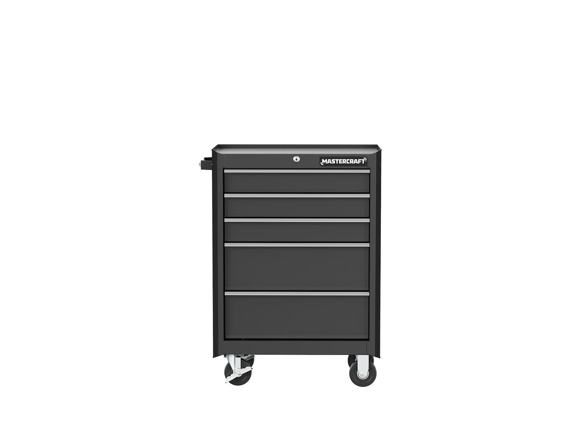 Mastercraft 5-Drawer Tool Storage Cabinet, Black, 24-in