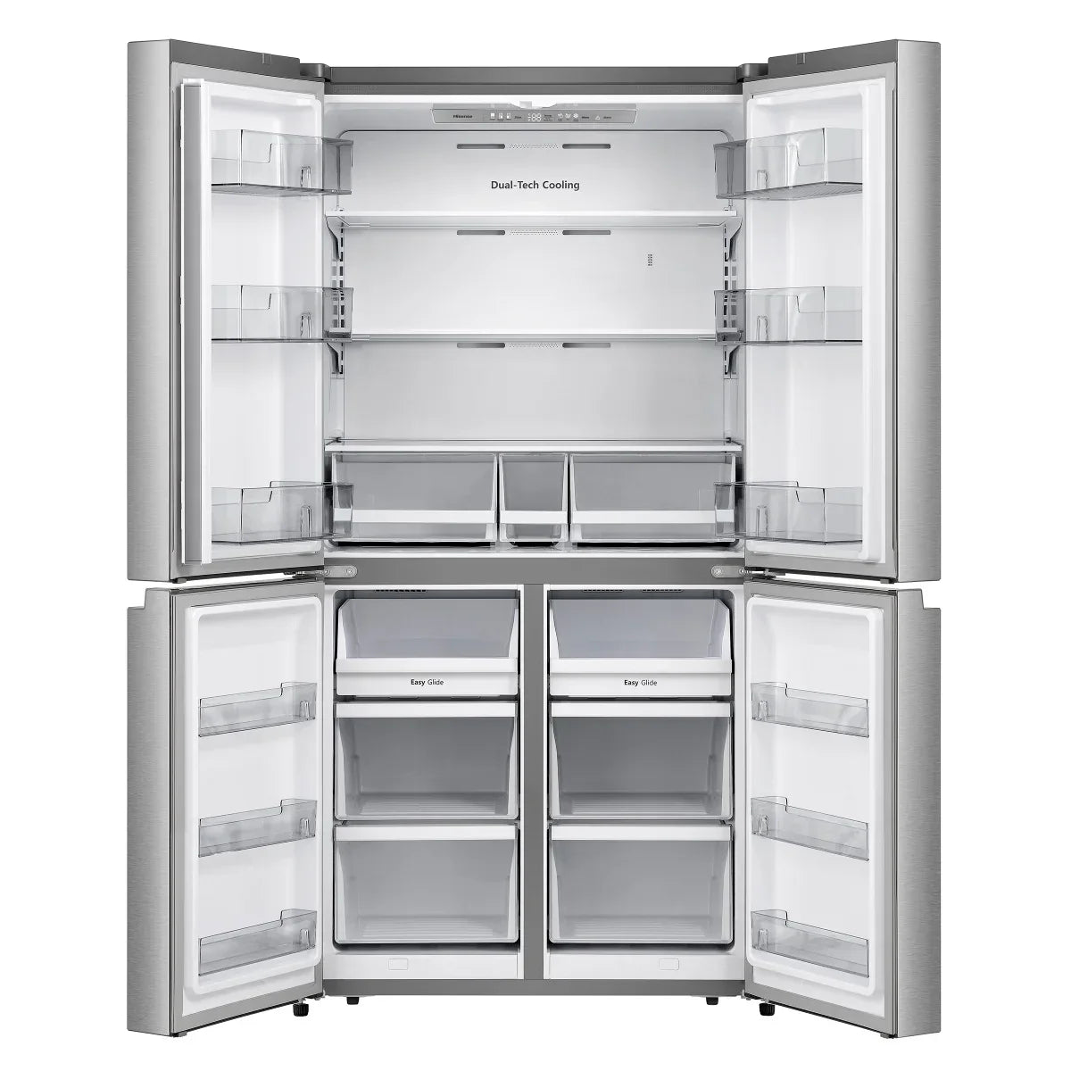 Midea 33 in. 22.8 cu ft. Stainless Steel Counter Depth Bottom Mount Refrigerator with Auto Ice Maker in Freezer