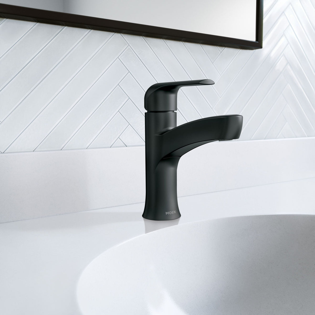 Moen Tilson Single-Handle Matte Black Bathroom Lavatory/Bathroom Sink Faucet