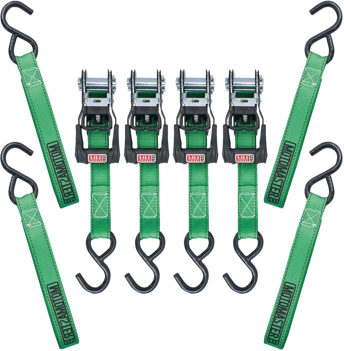 MotoMaster 1,500-lb Ratchet Tie-Down Straps, with Padded Handle, 1-in x 14-ft, (2.5 cm x 4.3 m), 4-pk