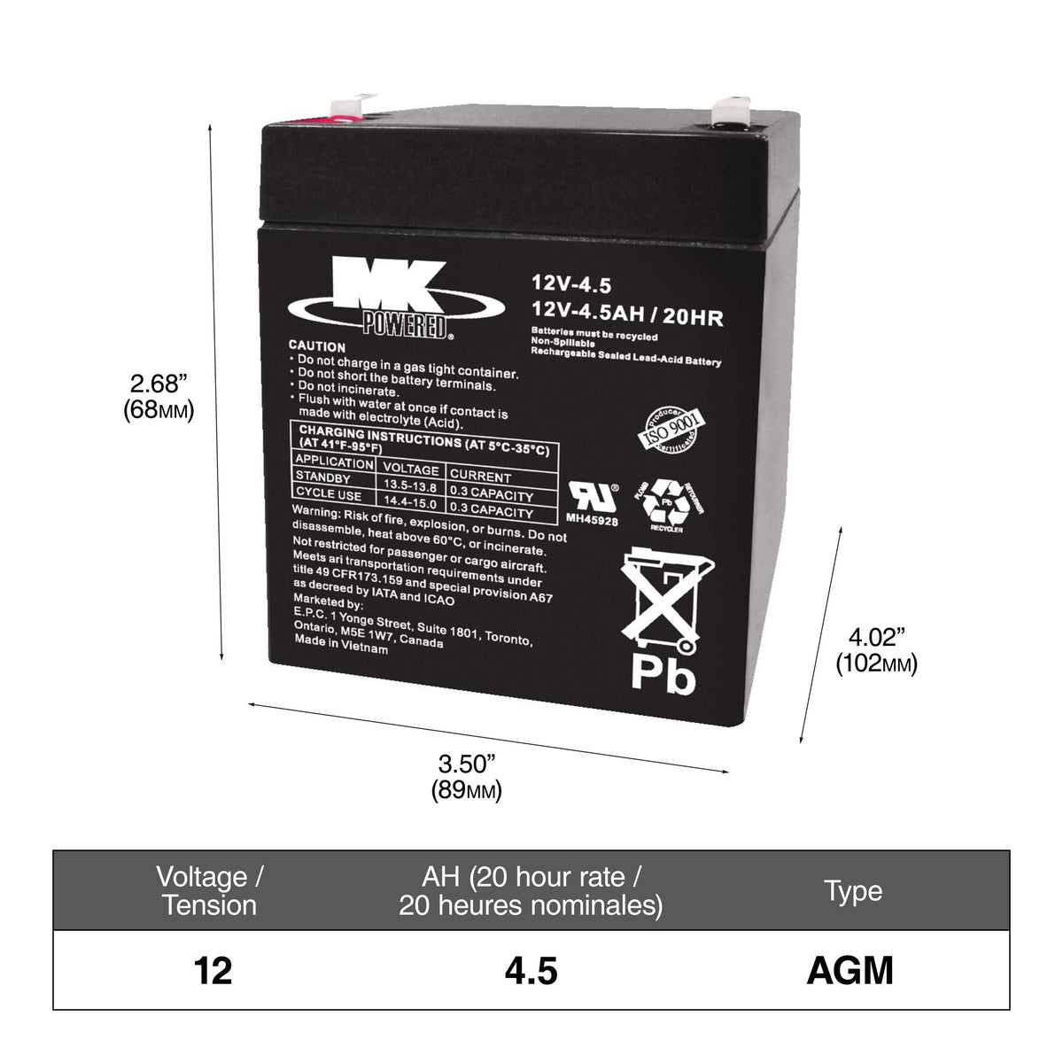 MOTOMASTER ELIMINATOR AGM Group Size 47 (H5/L2) Battery, 660 CCA