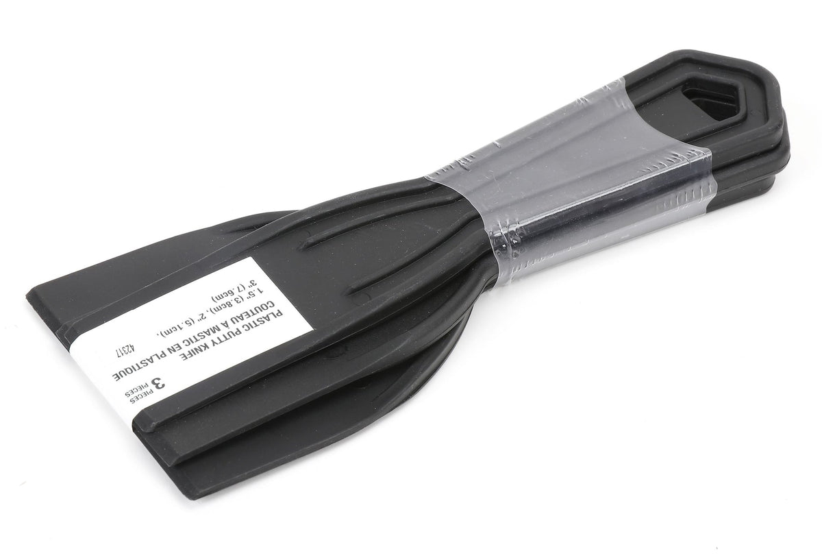 Multi-Purpose Plastic Spackling/Putty Knife, Wall and Paint Scraper Set, 3-pc