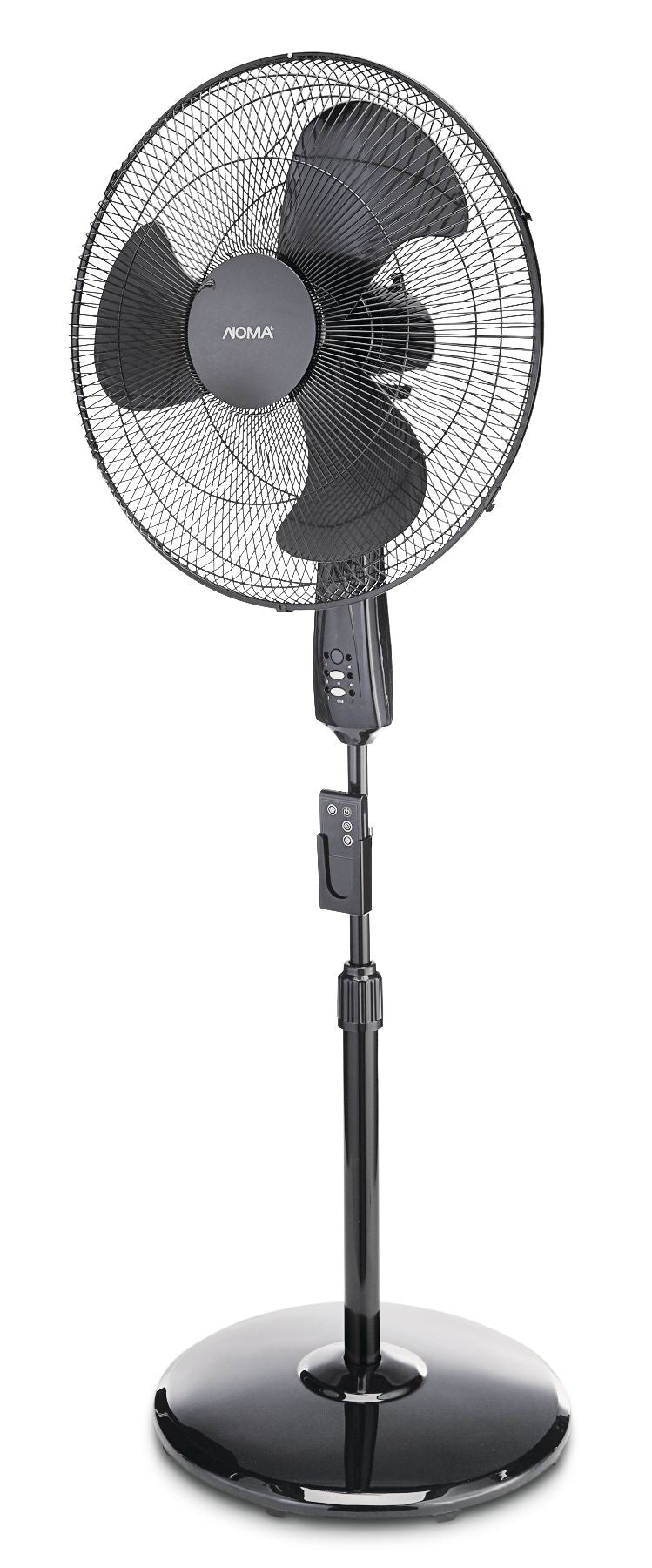NOMA Oscillating Pedestal/Stand Fan with Remote Control, 3-Speed, Black, 18-in