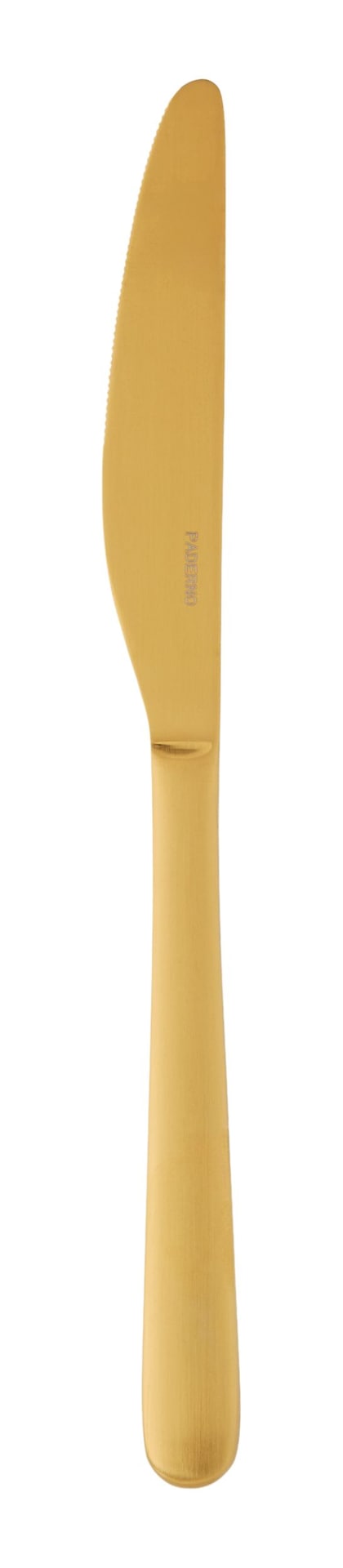 PADERNO Chelsey Satin Gold Finish Slim Round Stainless Steel Flatware Set, Serves 4, 20-pc