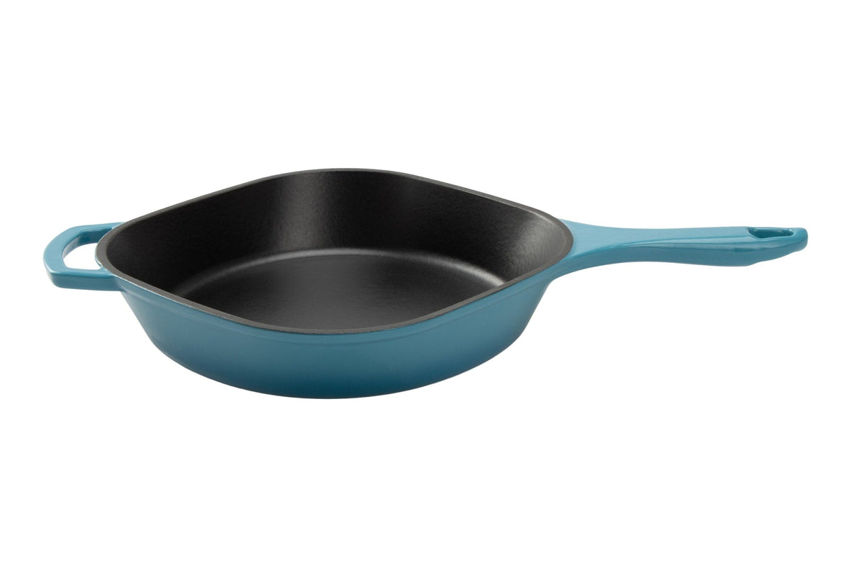PADERNO Enameled Cast Iron Frying Pan, Turquoise Blue, 10-in