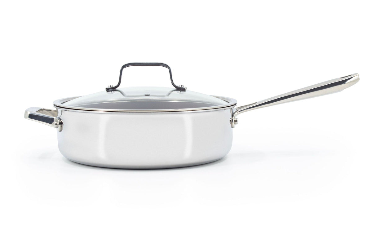 PADERNO Professional Non-Stick Clad Jumbo Cooker, Burgundy, 5-L