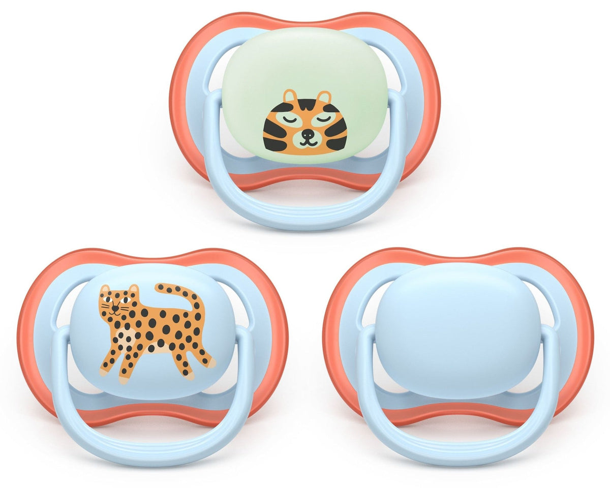 Philips Avent Ultra Air Pacifier 6-18 Months All Day, Leopard, 3-pk