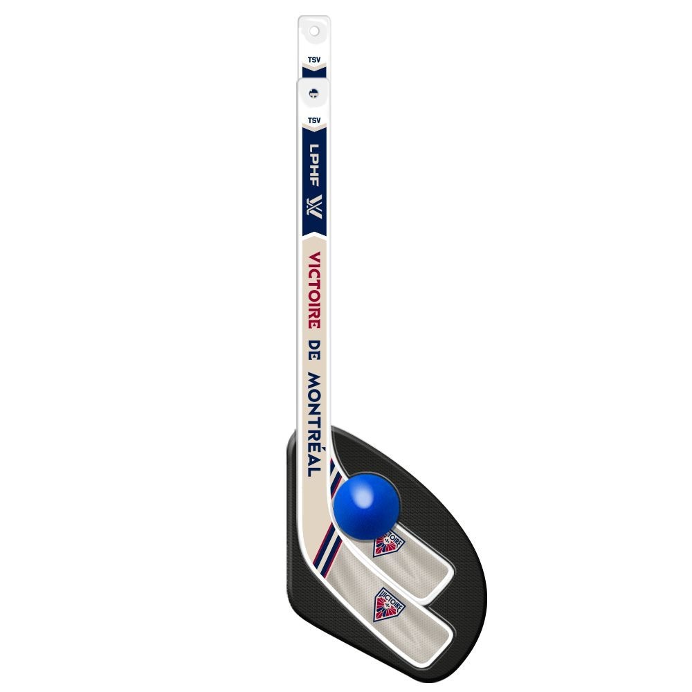 PWHL Montreal Victoire 1-on-1 Mini Hockey Sticks with Ball Set, 3-pc