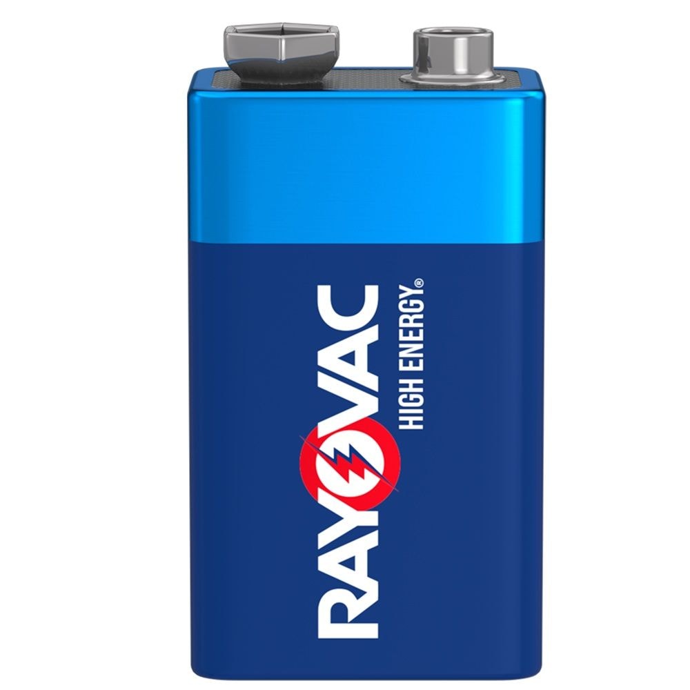 Rayovac HIGH ENERGY 9V/9 Volt Alkaline Batteries, Long Lasting, All Purpose, 4-pk