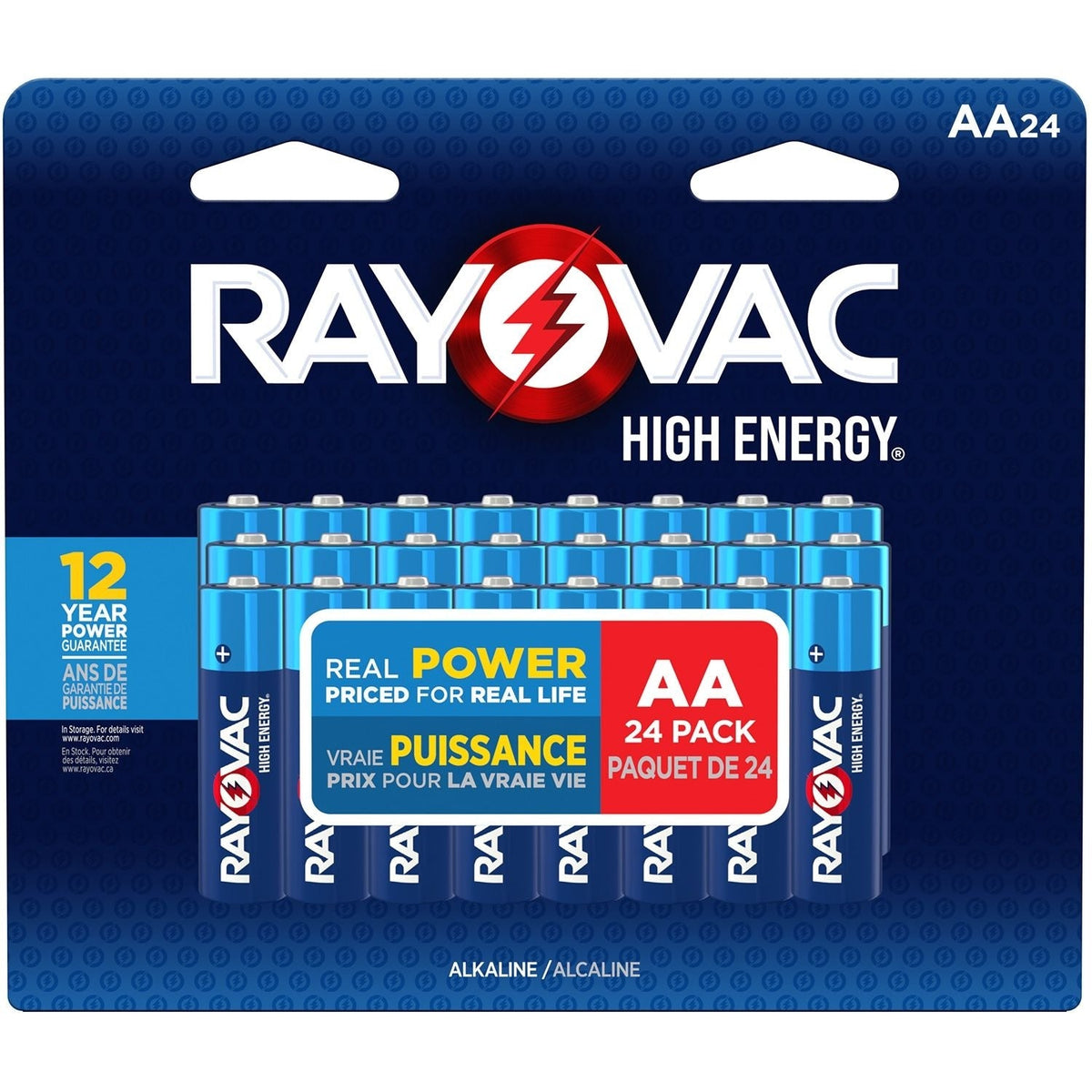 Rayovac HIGH ENERGY AA Alkaline Batteries, Long Lasting, All Purpose, 24-pk