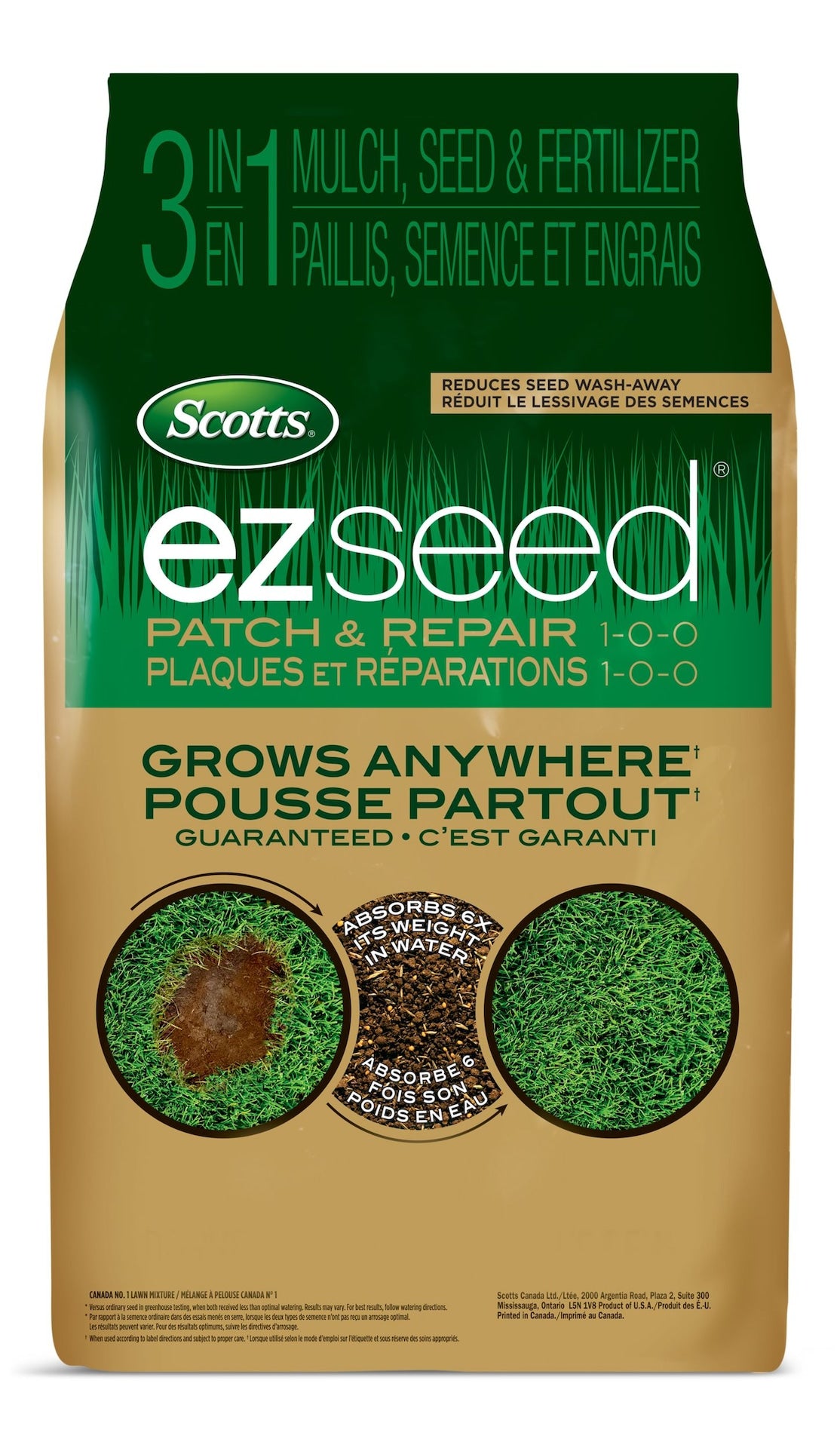 Scotts EZ Seed 3-in-1 Patch & Repair Grass Seed & Fertilizer Mix, 1-0-0, 4.5-kg