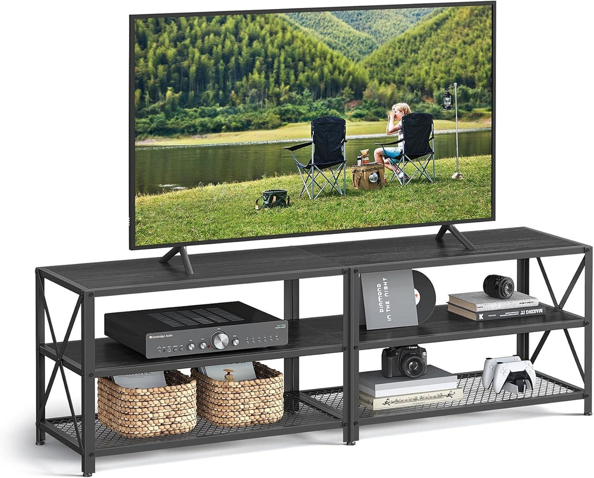Songmics Home 70-in 3-Tier Industrial Black TV Stand