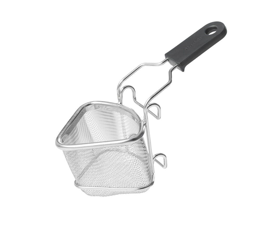 Starfrit Stainless Steel 2-Way Draining Fondue Cooking Basket with Heat-Resistant Handle, 3.7-in