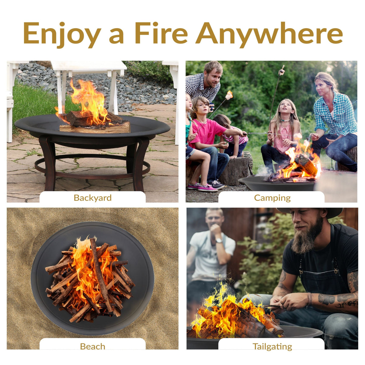 Sunnydaze Decor Replacement Fire Pit Bowl, Black, 32-in
