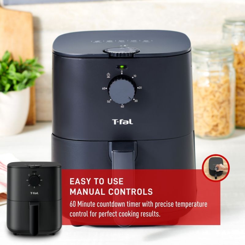 T-fal Easy-Fry Compact Air Fryer with Non-Stick Basket, 3.69-qt