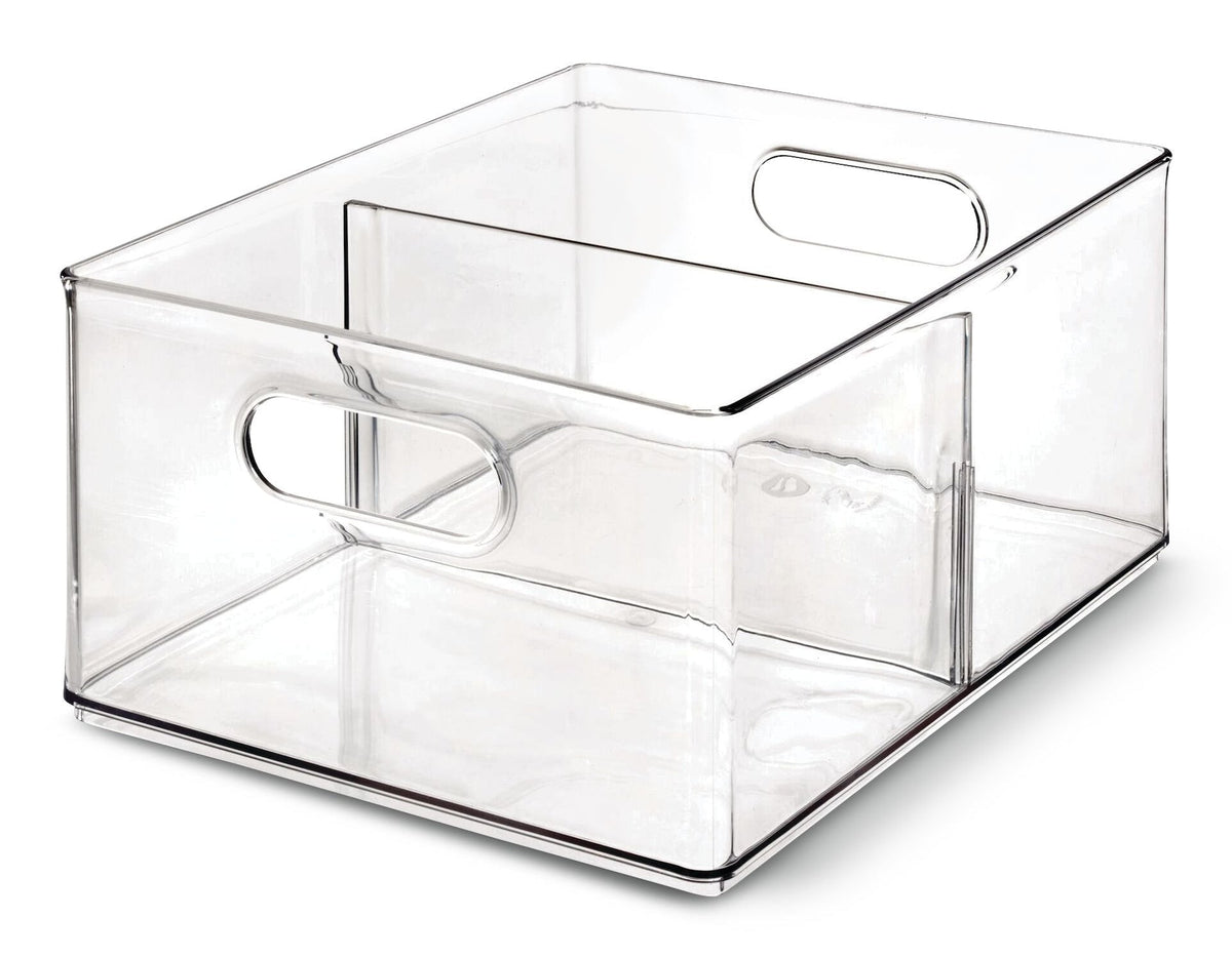 The Home Edit by iDESIGN Clear Stackable Divided Deep Organizing Storage Bin, 11.5-L