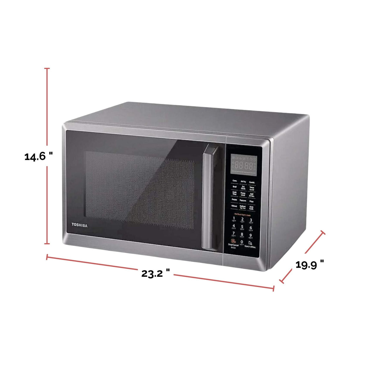 Toshiba Countertop Microwave, Stainless Steel Air Fryer, 1500 W, 1.0-cu-ft
