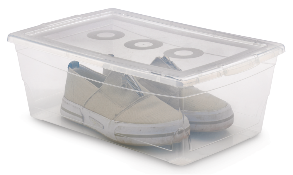 type A Clarity Transparent Storage Box with Lid, 9-L