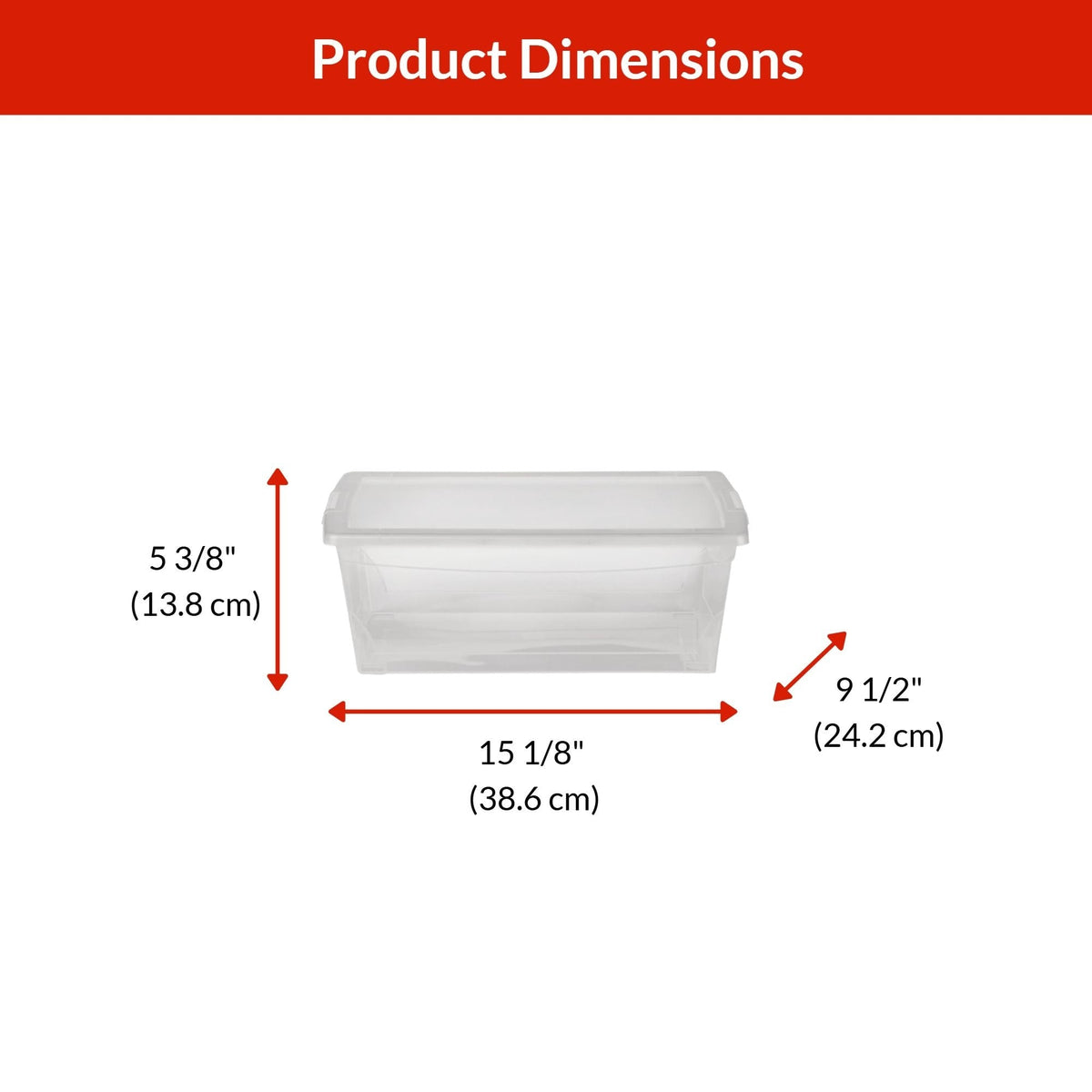 type A Clarity Transparent Storage Box with Lid, 9-L