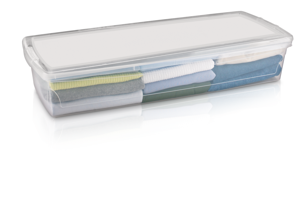 type A Clarity Transparent Under the Bed Storage Box with Lid, 50-L