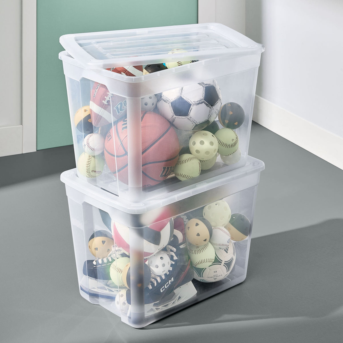 type A Clear Tote, 72-L, 2-pk