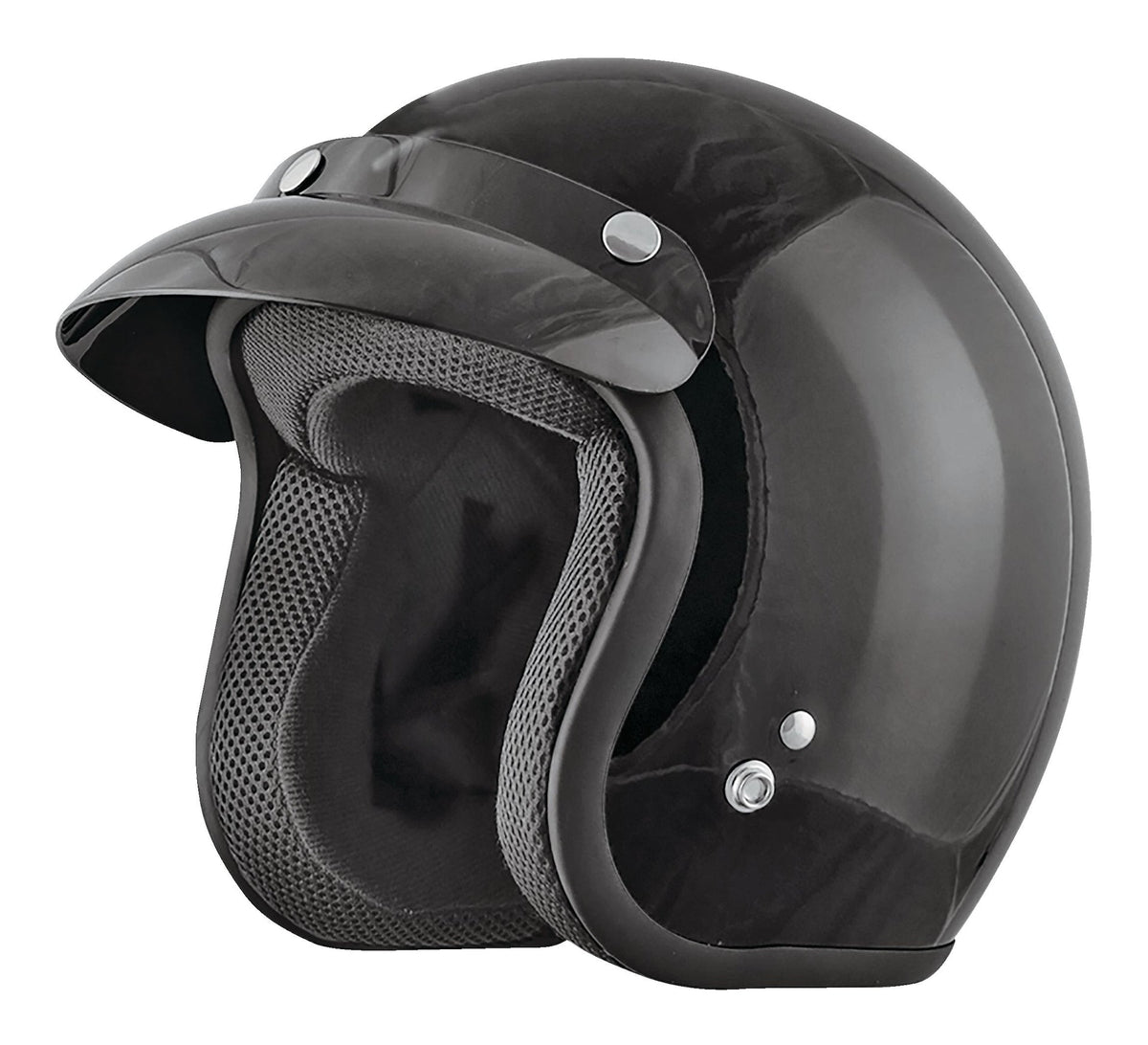 VCAN Adult Open-Face Motorcycle Helmet, Black, Assorted Sizes