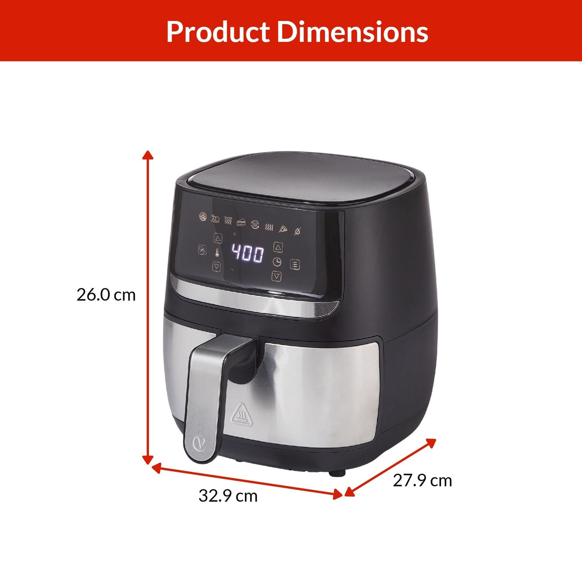 Vida by PADERNO Stainless Steel Non-Stick Air Fryer, 4-qt