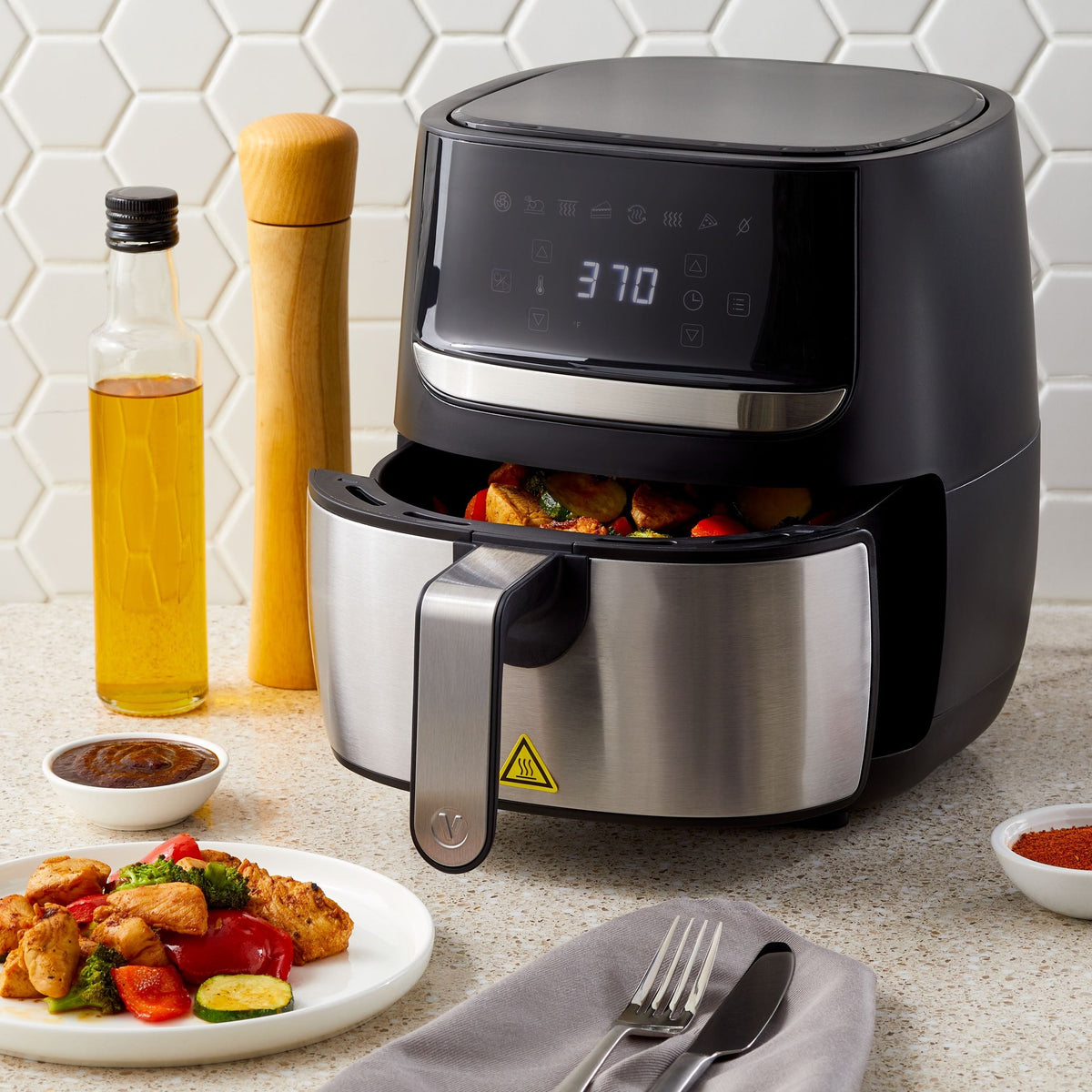 Vida by PADERNO Stainless Steel Non-Stick Air Fryer, 4-qt