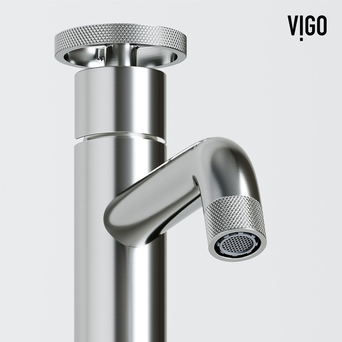 VIGO Coca Gothic ConcretoStone Grey Bathroom Sink/Basin Set with Cass Faucet and Rectangular Vessel